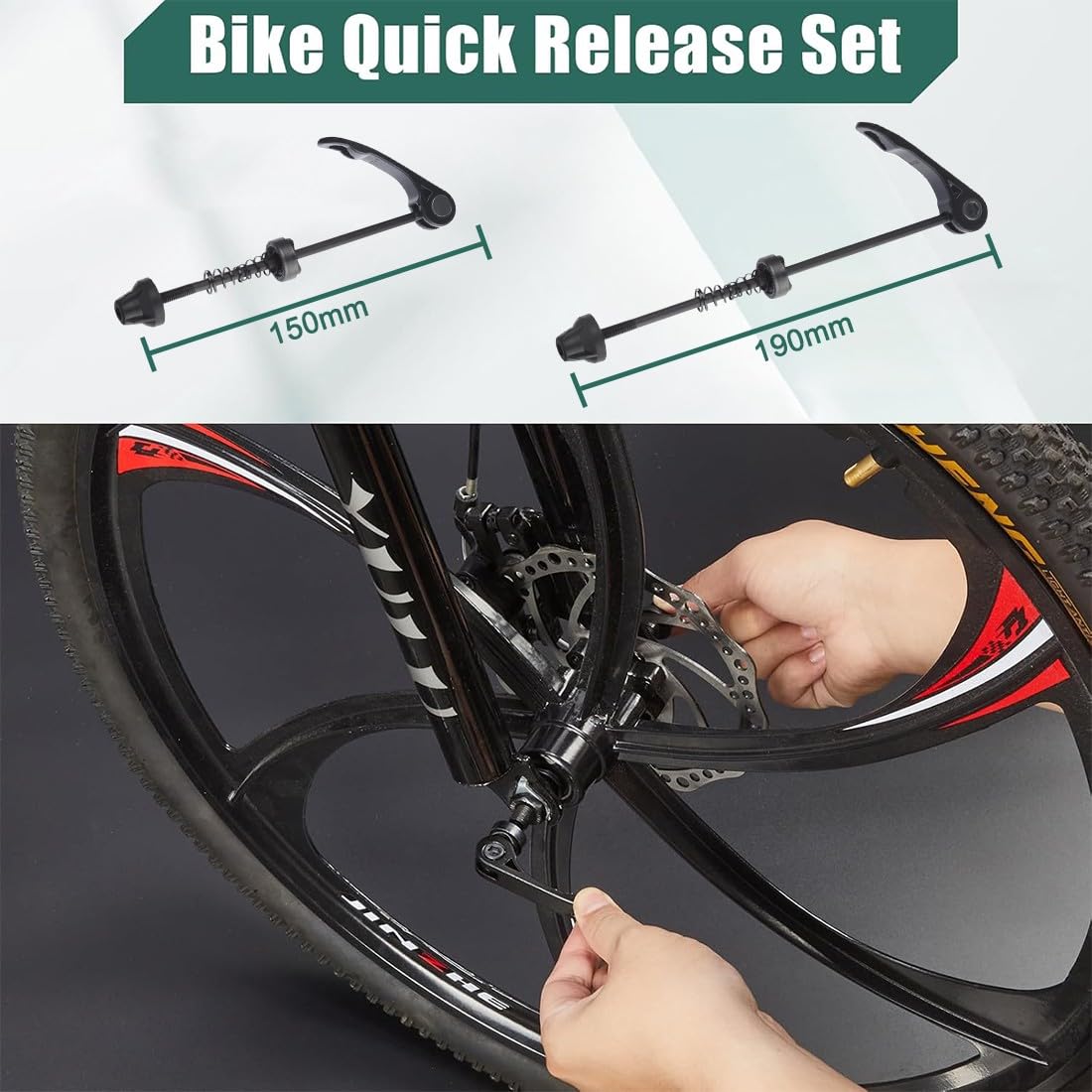 Sgancio Rapido per Bicicletta Set Mozzo Ruota Spiedini, 2 Pezzi, Leggero