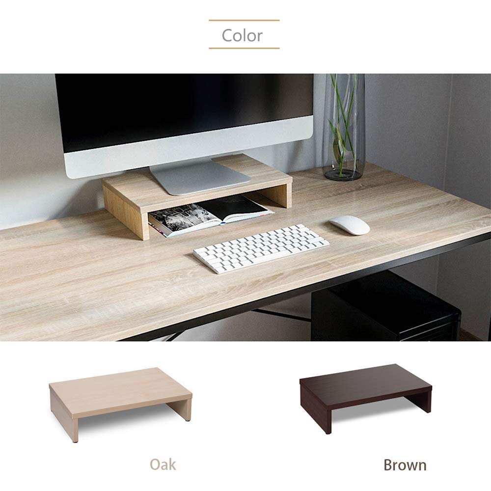 Bestier Monitor Stand Riser Wood Monitor Riser PC Stand Shelf for Desk