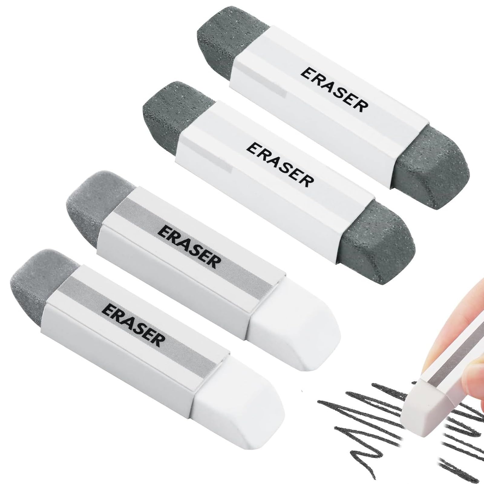 4 Pcs Ink Eraser, Stationery Supplies, Sand Rubber Eraser, Rubbers Erasers, Office School Supplies for Erasing Ink Pen Ballpoint Pen