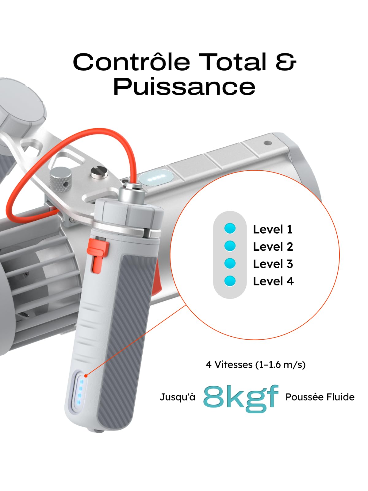 LEFEET P1 Lite Scooter sous-Marin, Propulseur Aquatique Portable 4 Vitesses, Autonomie 60 Min, Profondeur 60m avec Support Caméra