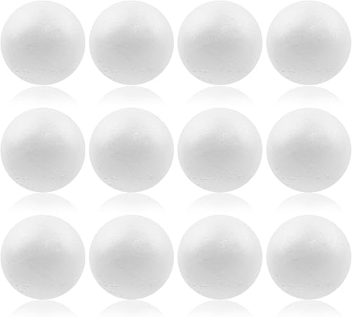 Bolas de espuma, paquete de 12 bolas de espuma de 4 pulgadas, bolas de espuma blanca para proyectos de bricolaje, bolas de espuma para manualidades,