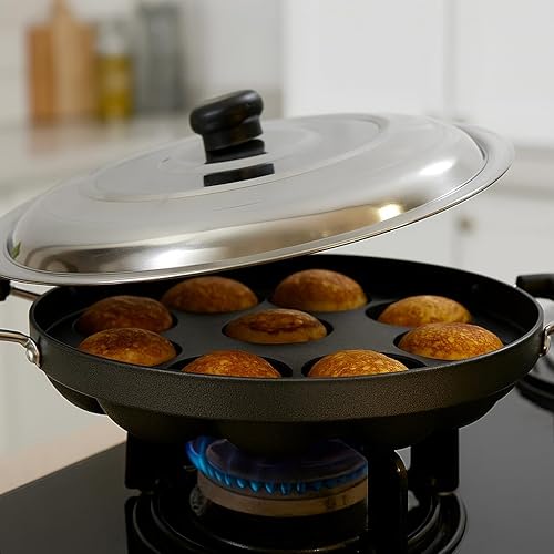 Miniatura 6 de Appam Maker antiadherente - 12 hoyos, tapa y utensilios de cocina antiadherentes