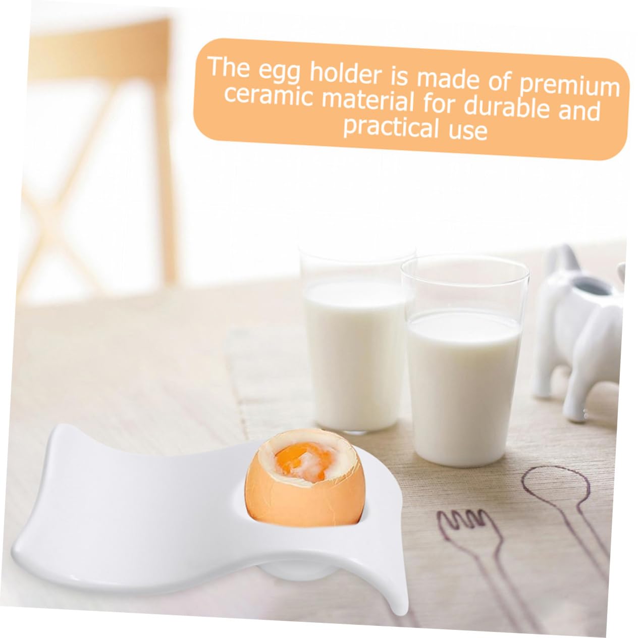 Ciieeo Coquetiers Créatifs 6 Pièces en Céramique Blanche pour Œufs | Format de Table Moderne, Lot de Six, Entretien Facile, Maintien des Œufs Durs Mini Amuse-bouches
