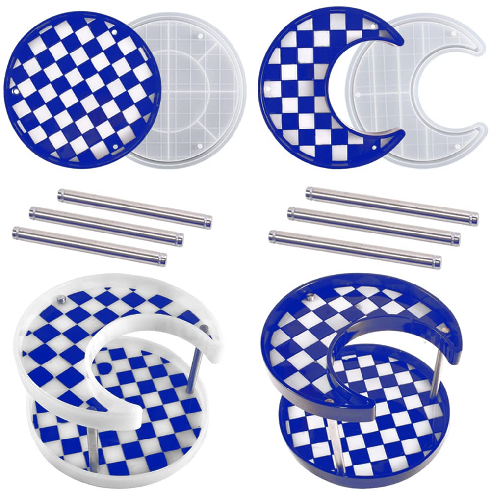 URFEDA Stampo in resina epossidica, stampo in silicone, stampo in resina a forma di luna, contenitore in silicone, stampo per colata in resina, vassoio per gioielli fai da te, organizzatore