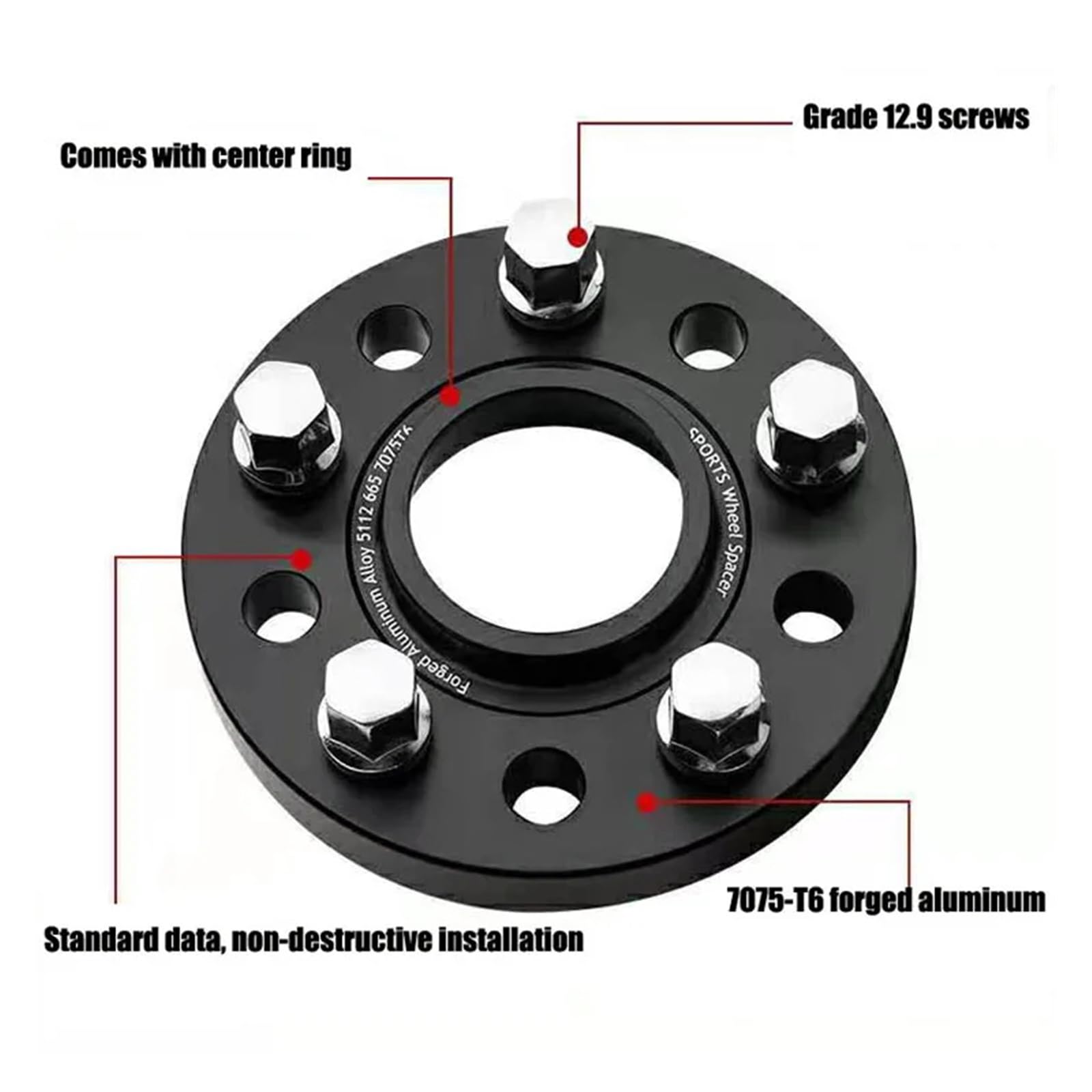 Elargisseur De Voie Pour Benz Entretoises De Roues En Aluminium 1 Pièce 5x112 Trou Central 66.6 Accessoires De Voiture Combinaison D'adaptateur De Roue Entretoises De Roue(1 piece 25mm)