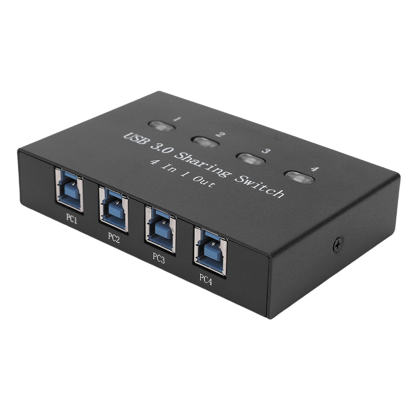 ASHATA Conmutador Manual de Compartidor de Impresora USB 3.0 de 4 Puertos