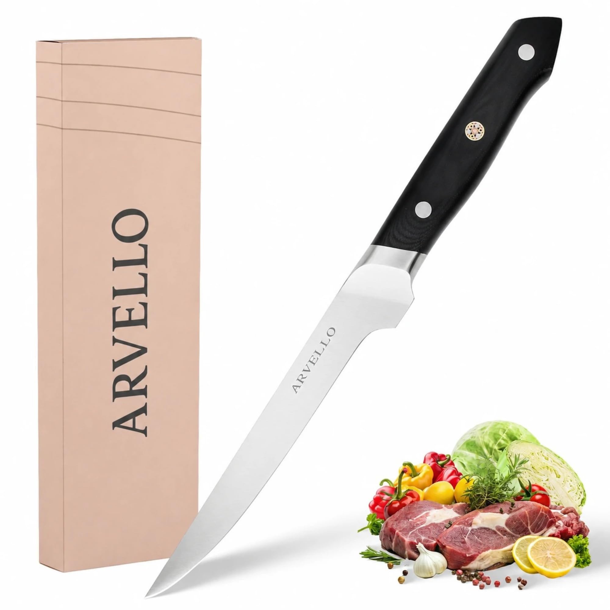 ARVELLO 8-inch Chef Knife, German High Carbon Stainless Steel Kitchen Knife — Amazon image 9