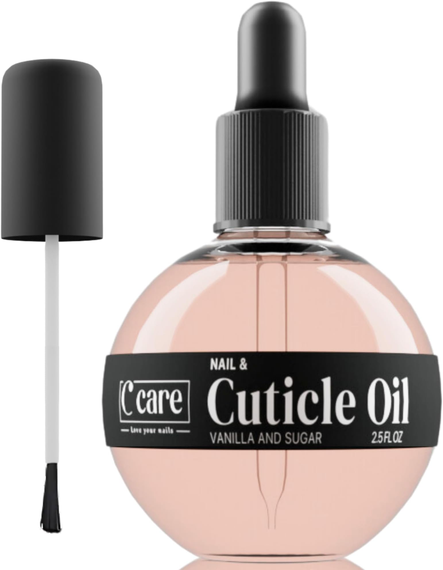 Vanilla & Sugar Cuticle Oil For Nails - Repairs Cuticles Overnight - Moisturizes and Strengthens Nails and Cuticles - Dropper & Brush included - 2.5oz