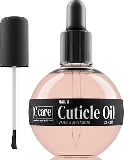 C CARE Vanilla & Sugar Cuticle Oil For Nails - Repairs Cuticles Overnight - Moisturizes and Strengthens Nails and Cuticles - Dropper & Brush included - 2.5oz