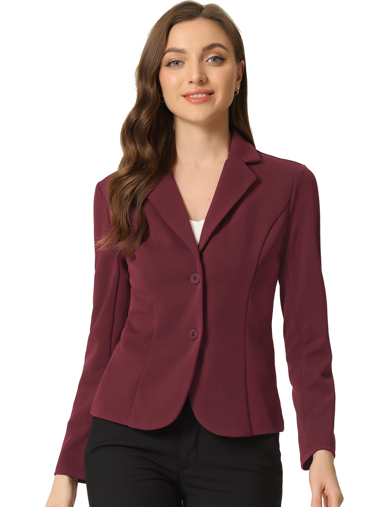 Blazer de travail extensible veste chic manches longues revers L - 7