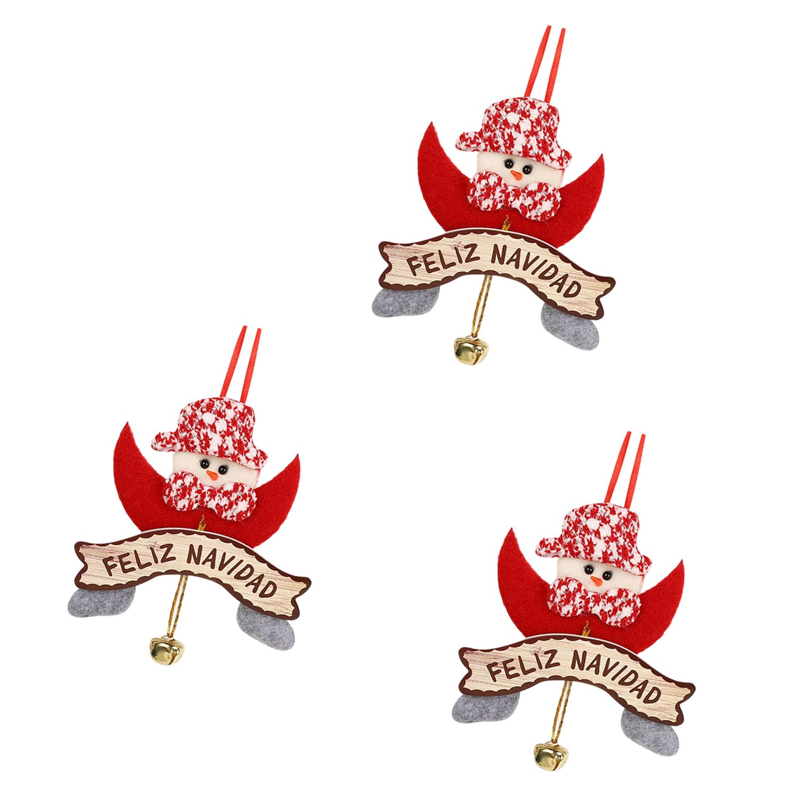 Kalttoy A 3 Pcs Christmas Bells Sant Pendant Hanging Ornament Christmas Tree Decoration Holiday Party Decoration Tree