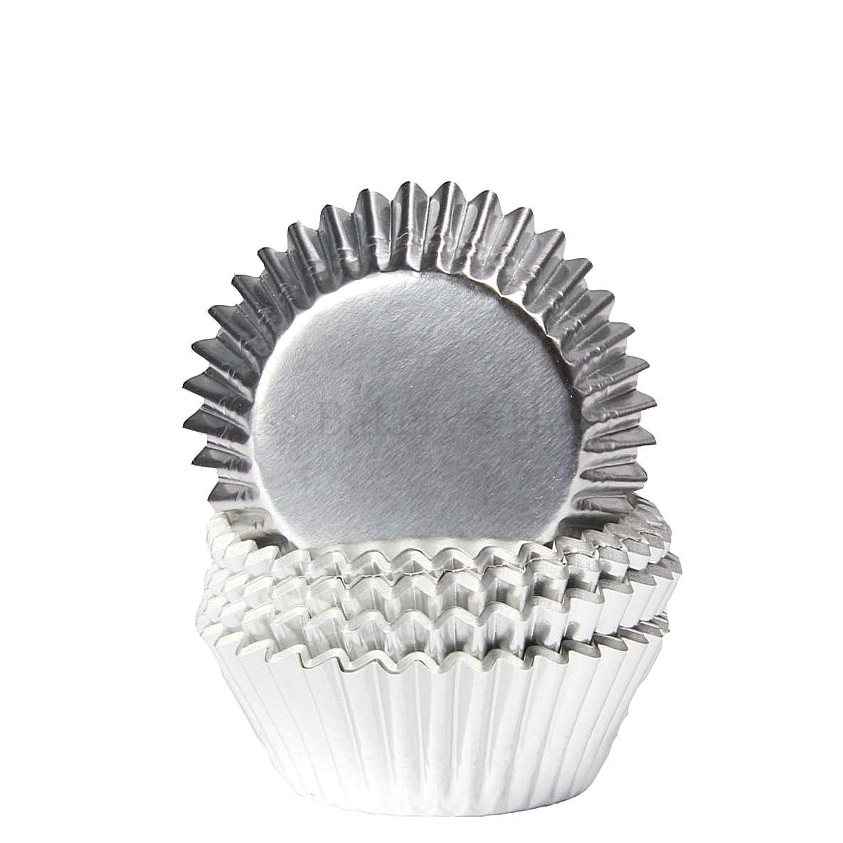 Miss Bakery's House® Paper Baking Cups - Foil - Ø 50 mm x 30 mm - Silver - 50 Pieces