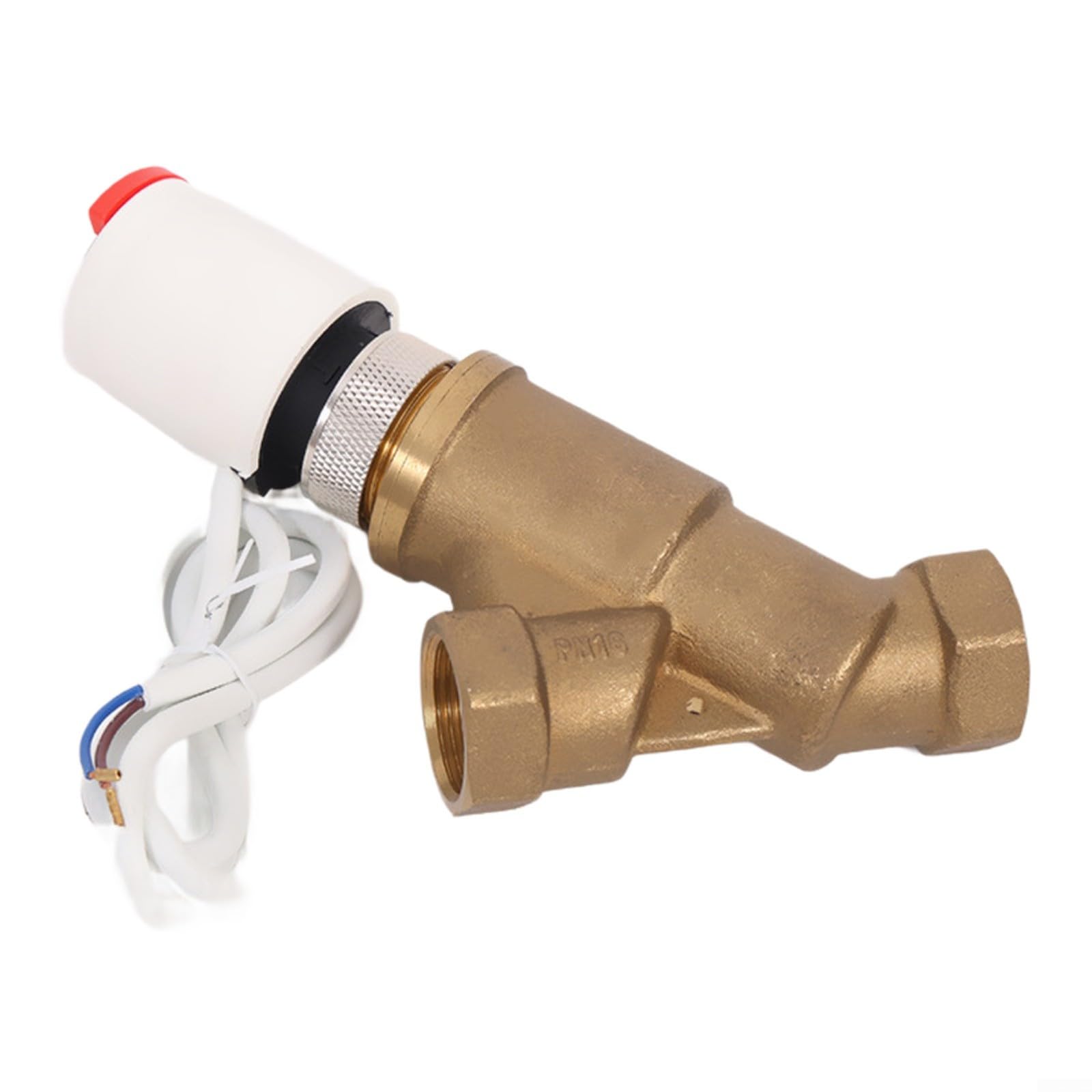 Valvola di compensazione dinamica elettronica a 2 vie, in ottone, normalmente chiusa, valvola magnetica elettrica, attacco filettato G, per impianti di riscaldamento, acqua calda, acqua fredda, DN20