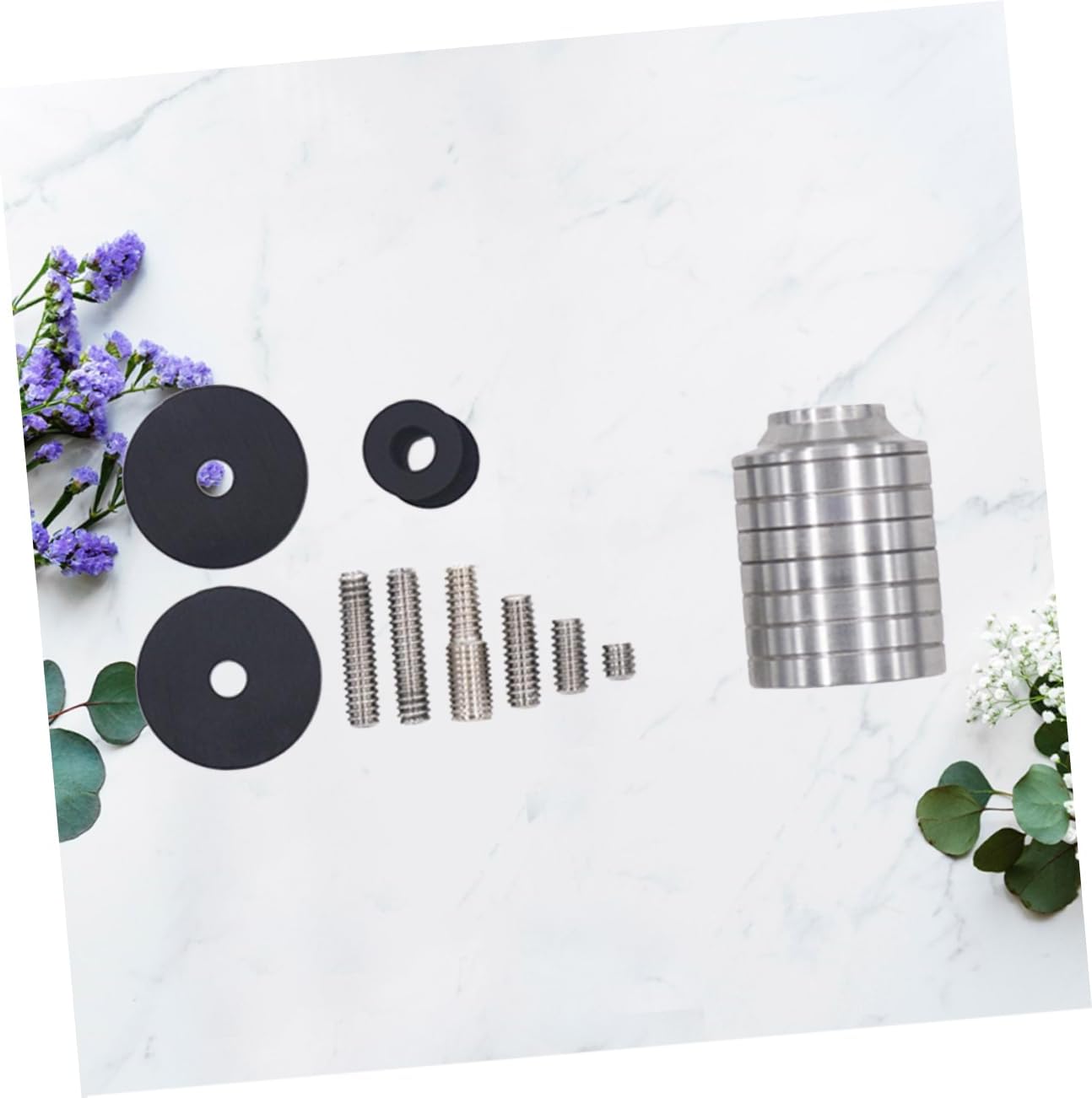 Stabilizer Weight Stacks Set Screw Inserts Silver Adjustable Balance Weights for Enhanced Shooting Stability for Target Practice and Outdoor Use