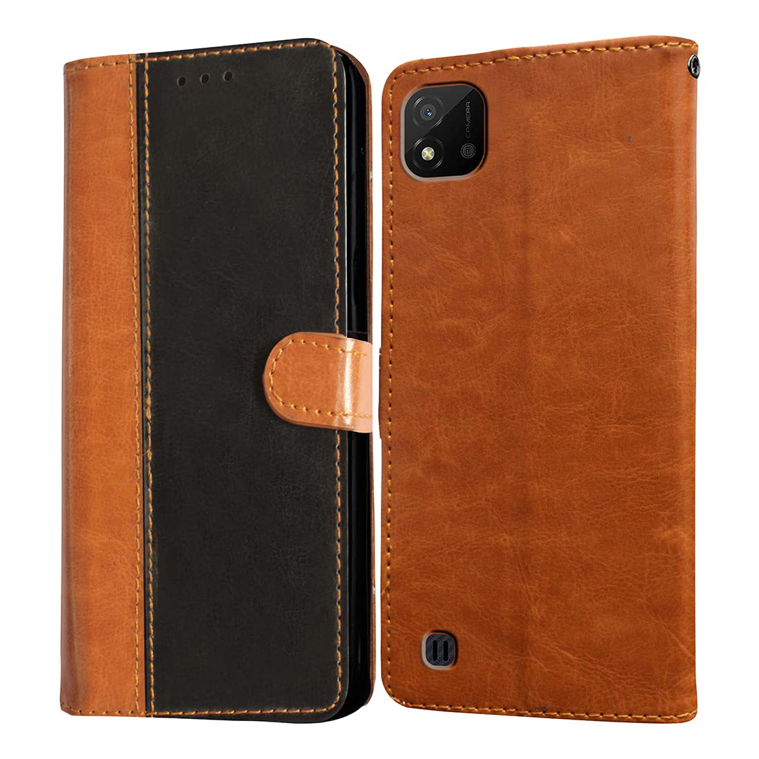 Amazon Brand- Solimo Flip for Realme Narzo 50i (Leather_CamelBlack) (B0BHV27PC1) Amazon Price History, Amazon Price Tracker
