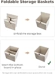 StorageWorks 11x11 Storage Cubes, Closet Storage Bins with Clear Window, Fabric Organizer for Clothes, Collapsible Storage Baskets with PU Handles, Beige, 3-Pack