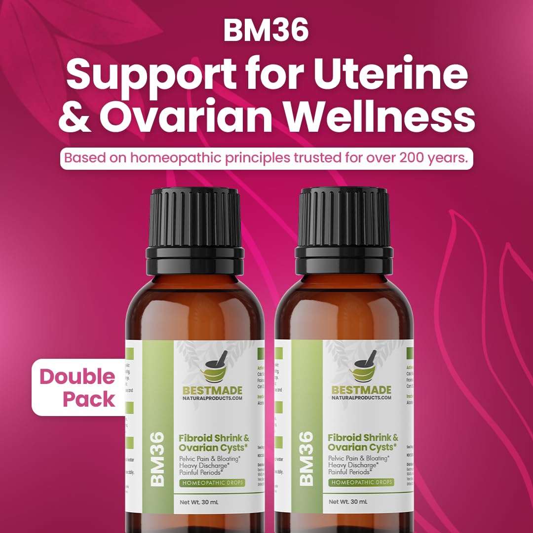 Bestmade Fibroid & Ovarian Cysts BM36 - Support for Hormonal Imbalance Menstrual Discomfort & Uncomfortable Intercourse 2-Pack of 30mL Bottles product thumbnail 5