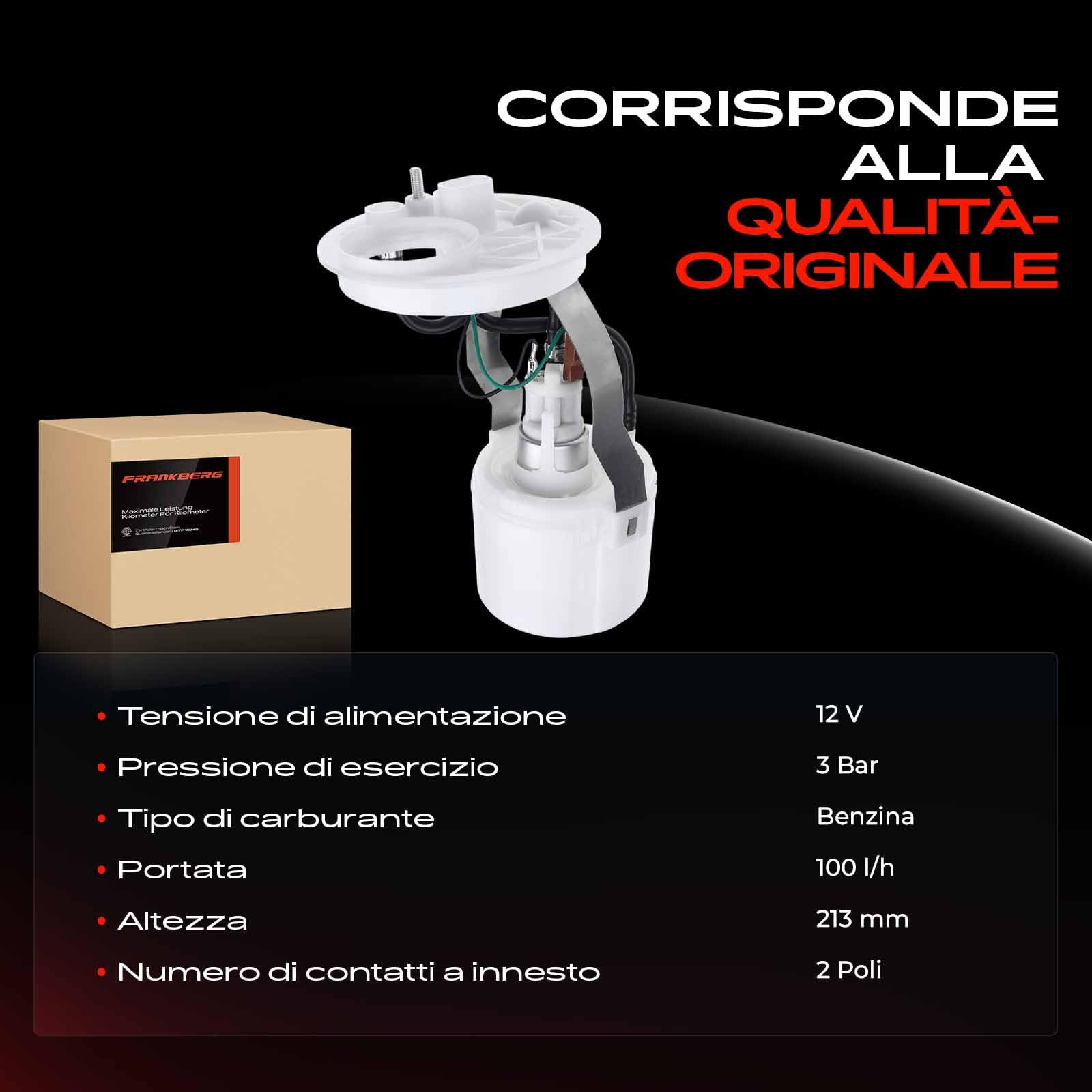 Frankberg Unità di alimentazione carburante Compatibile con 169 141 Replace# 46432168, 0986580808