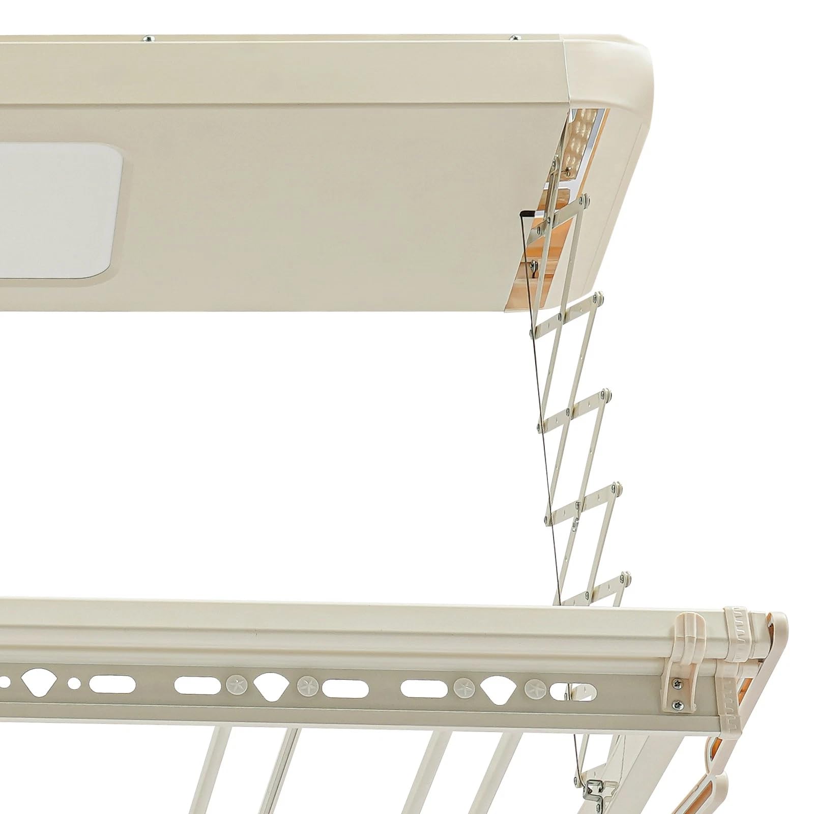 Elektrischer Vertikaler Wäscheständer Deckenständer Deckenmontage Für Wand und Decke Mit Beleuchtung und Fernbedienung Platzsparend Zusammenklappbar Aluminium und Stahl Für Wäscheteile/Bettwäsche