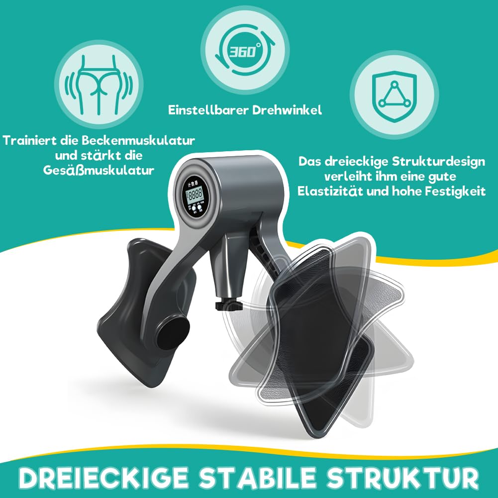 Appareil Entraînement Cuisses Et Plancher Pelvien - Résistance Réglable 24kg - Compteur Intégré