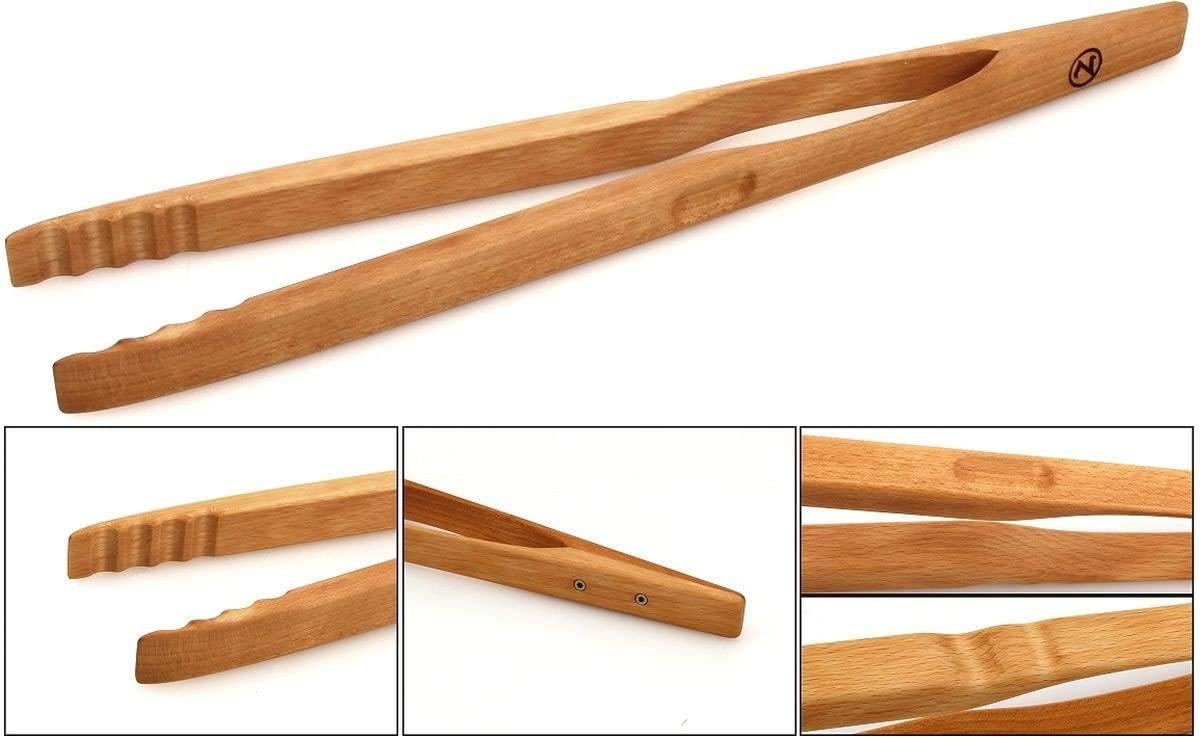 OZ-Goods Design-Grillzange 46 cm, inkl. Geschenkverpackung, Buche