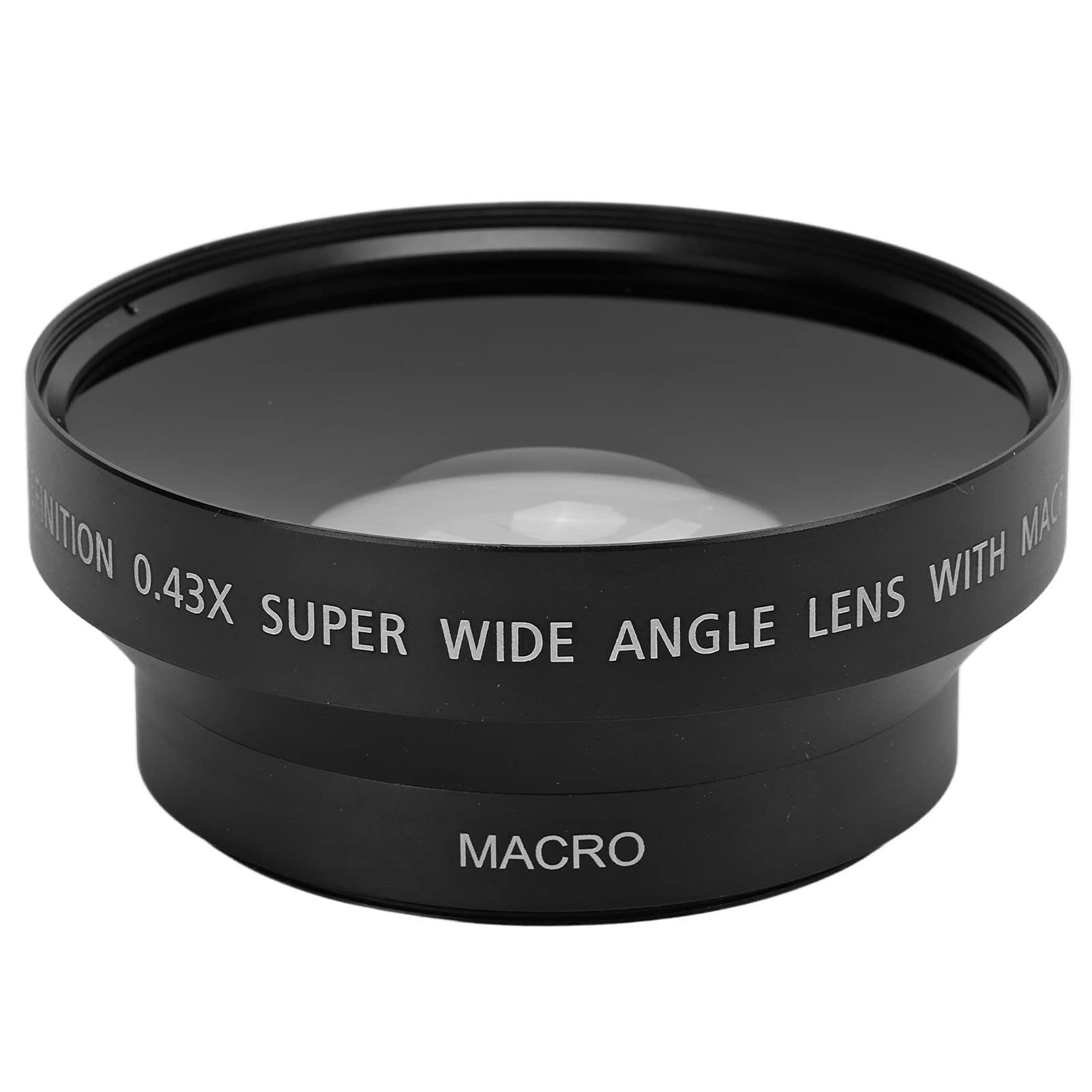 Goshyda Obiettivo Grandangolare, Obiettivo di Conversione Macro Grandangolare Universale in Metallo 0,43x, per Obiettivo della Fotocamera con Diametro del Filtro da 62 Mm
