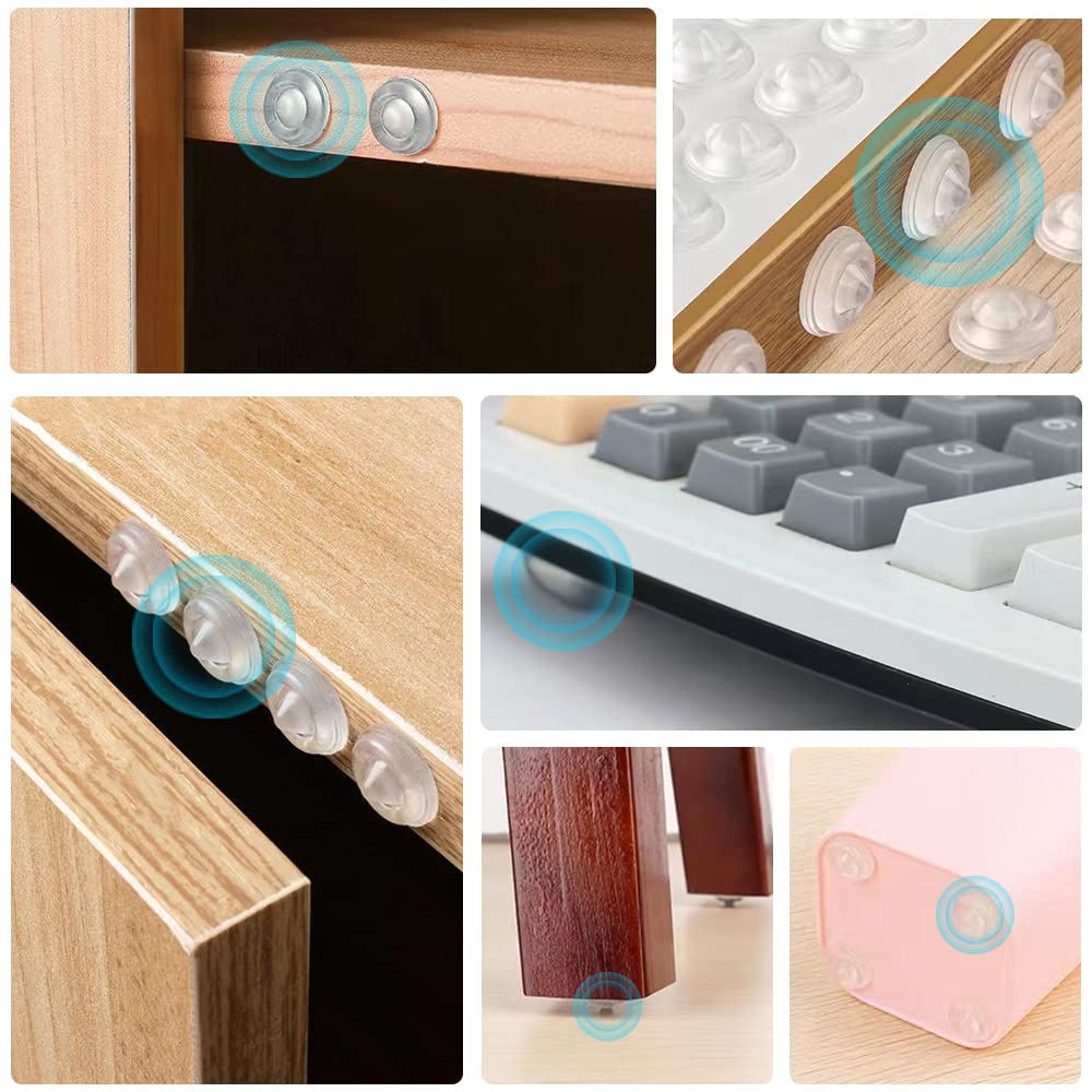 200PCS Bumpers Clear Rubber Bumpers Self Adhesive, Soft Door