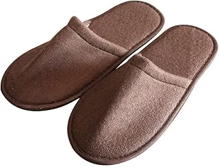 USHOBE 10 pares de chinelos descartáveis chinelos de pano antiderrapante dentro de casa slides impressos planos chinelos de hóspedes chinelos de spa para casa hotel, Café, 11