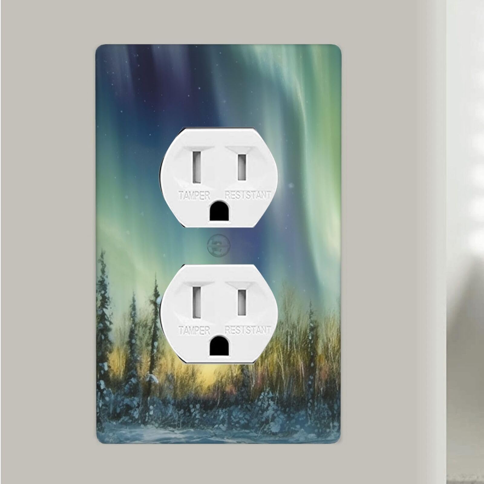 Aurora Duplex Receptacle Outlet Covers, 1-Gang Standard Size Wall Plates Unbreakable Polycarbonate Electrical Switchplate Cover Faceplate For Bathroom Kitchen Decor