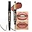 evpct 1Pcs Nude Brown Matte Lip Liner and Lipstick Set Kit for Women - 2 IN 1 Lip Liner & Lipstick - Long Lasting & Waterproof - 24 Hour Lipstick