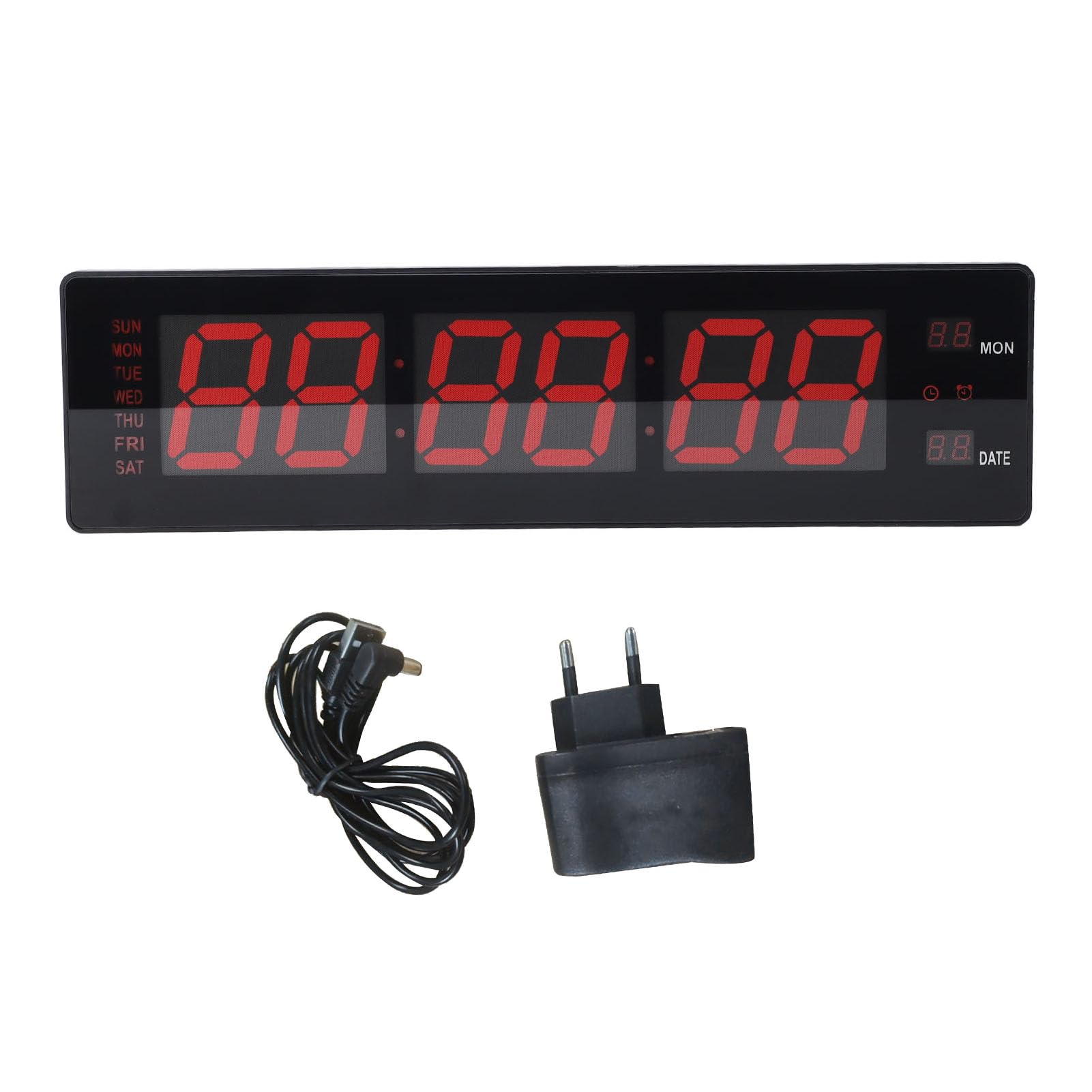 Topiky Reloj de Pared Digital Grande, Despertador con Temperatura de Día y Fecha, Reloj Digital con 8 Alarmas y Memoria de Fallos, para Salón, Dormitorio, Decoración, Regalo para (EU)