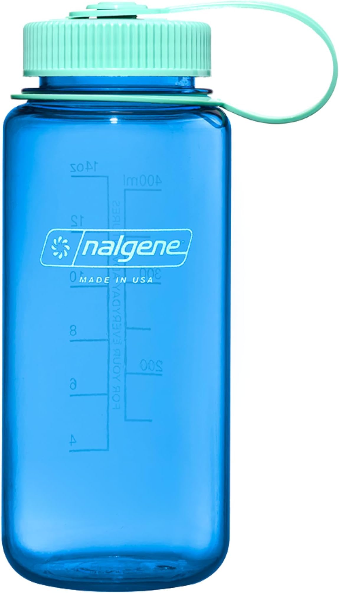 Nalgene Water Bottle - Lightweight Sustain Tritan BPA-Free Shatterproof Bottle for Backpacking, Hiking, Gym, 16 OZ, Wide Mouth, Cornflower Blue (Pack of 6)