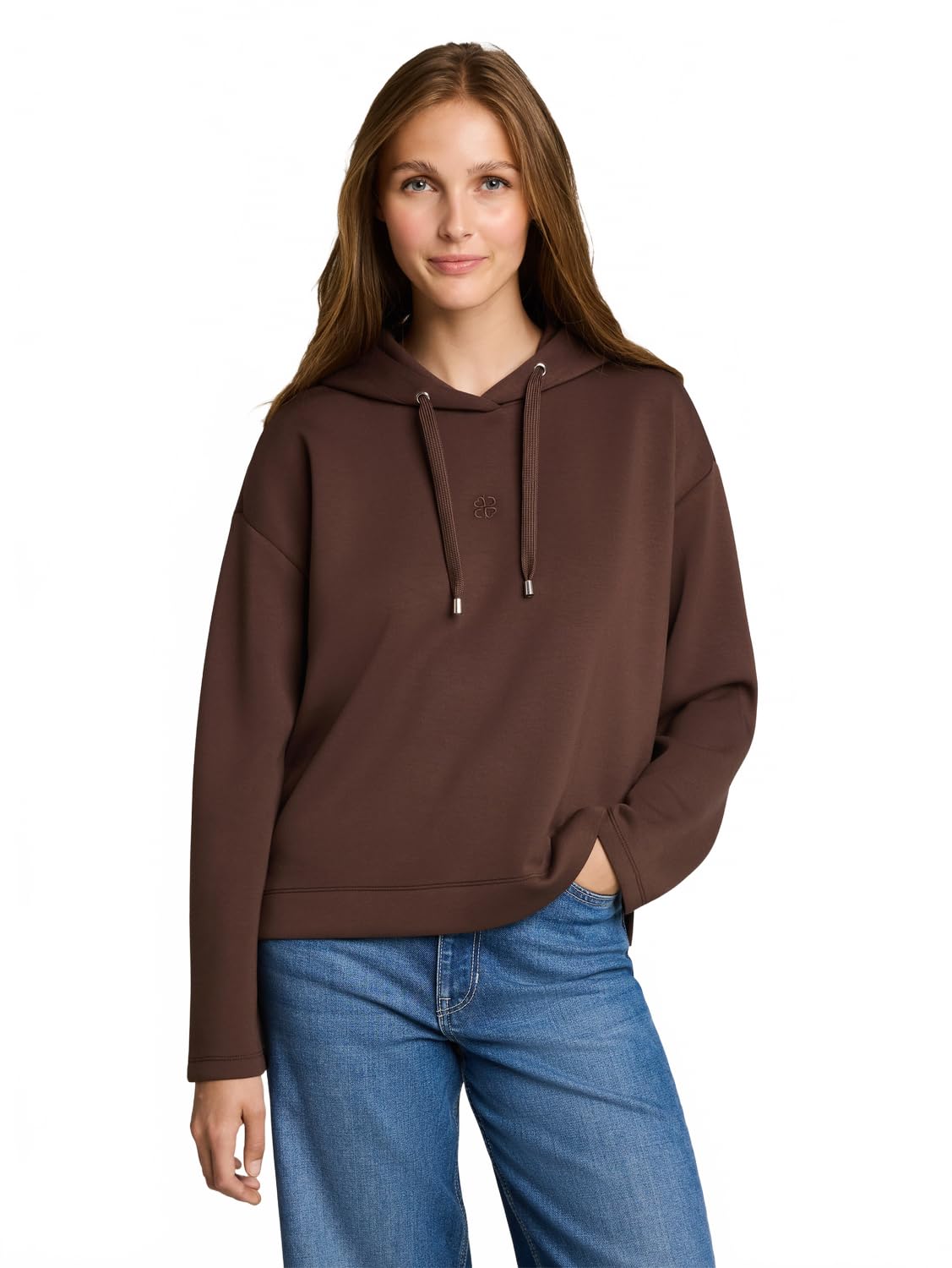 Tom Tailor Damen 1053375 Hoodie Sweatshirt aus Scuba-Material (1er Pack)