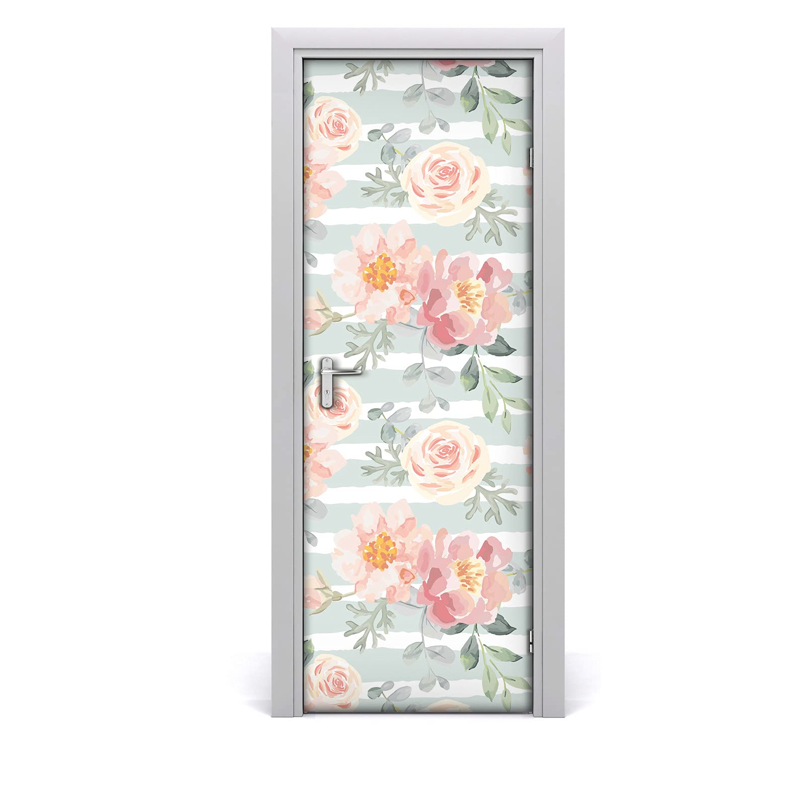 Etiqueta de la puerta autoadhesiva flores de tiras vinilo decorativo 85x200