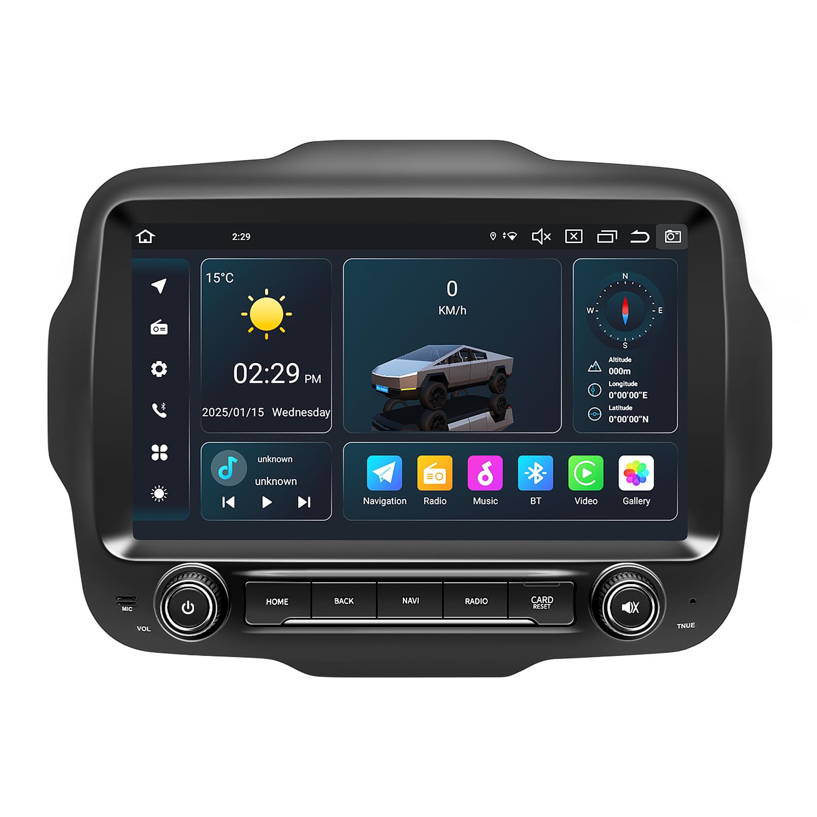 Car Radio Stereo for Jeep Renegade 2015 2016 2017 2018 2019 2020, Android 14 GPS Navigation 9