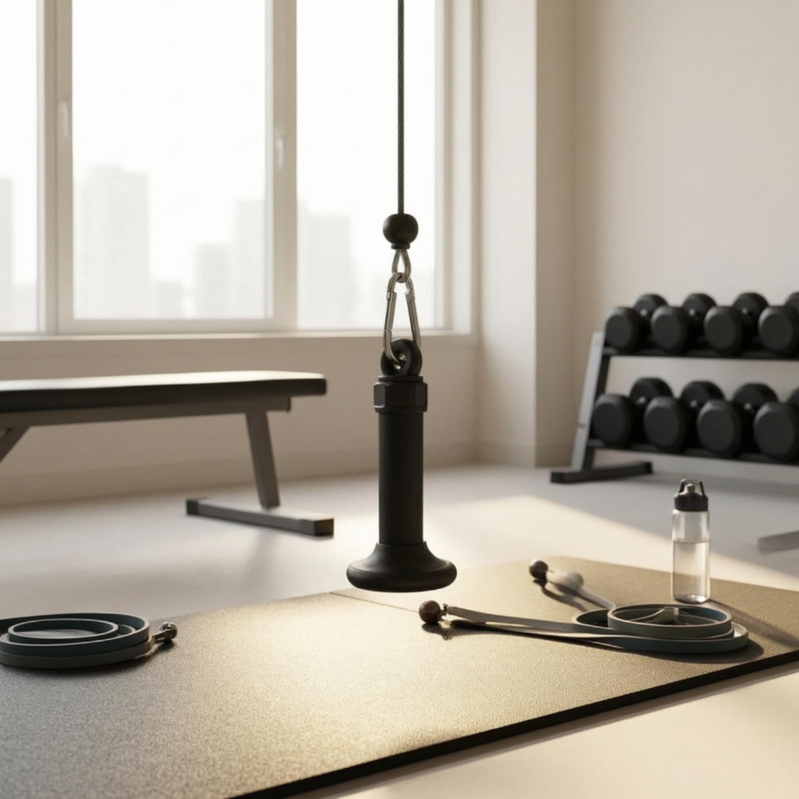 Impugnatura con Moschettone Antiscivolo Maniglia con Moschettone Testurizzata Impugnatura Ergonomica per Appassionati di Fitness, Palestra