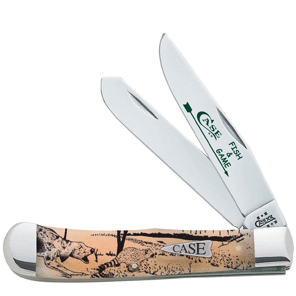 Case WR XX Pocket Knife Fish & Game Natural Smooth Bone Trapper - Coon Hunter Item #22461 - (6254 SS) - Length Closed: 4 1/8 Inches
