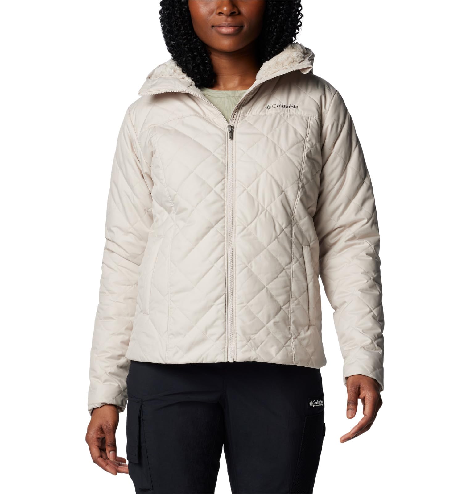 Columbia Copper Crest II Hooded Jacket, Isolamento termico, Felpa foderata in pile, Tasche con cerniera, Protezione idrorepellente avanzata, Protezione per il mento - da donna