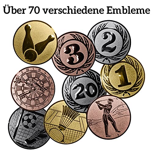 Deitert Pokal in Gold - Trophäe mit Wunschtext graviert und Sportemblem nach freier Auswahl - 15cm Sportpokal mit Marmorsockel für Ihre Siegerehrung A100 – Bild 4