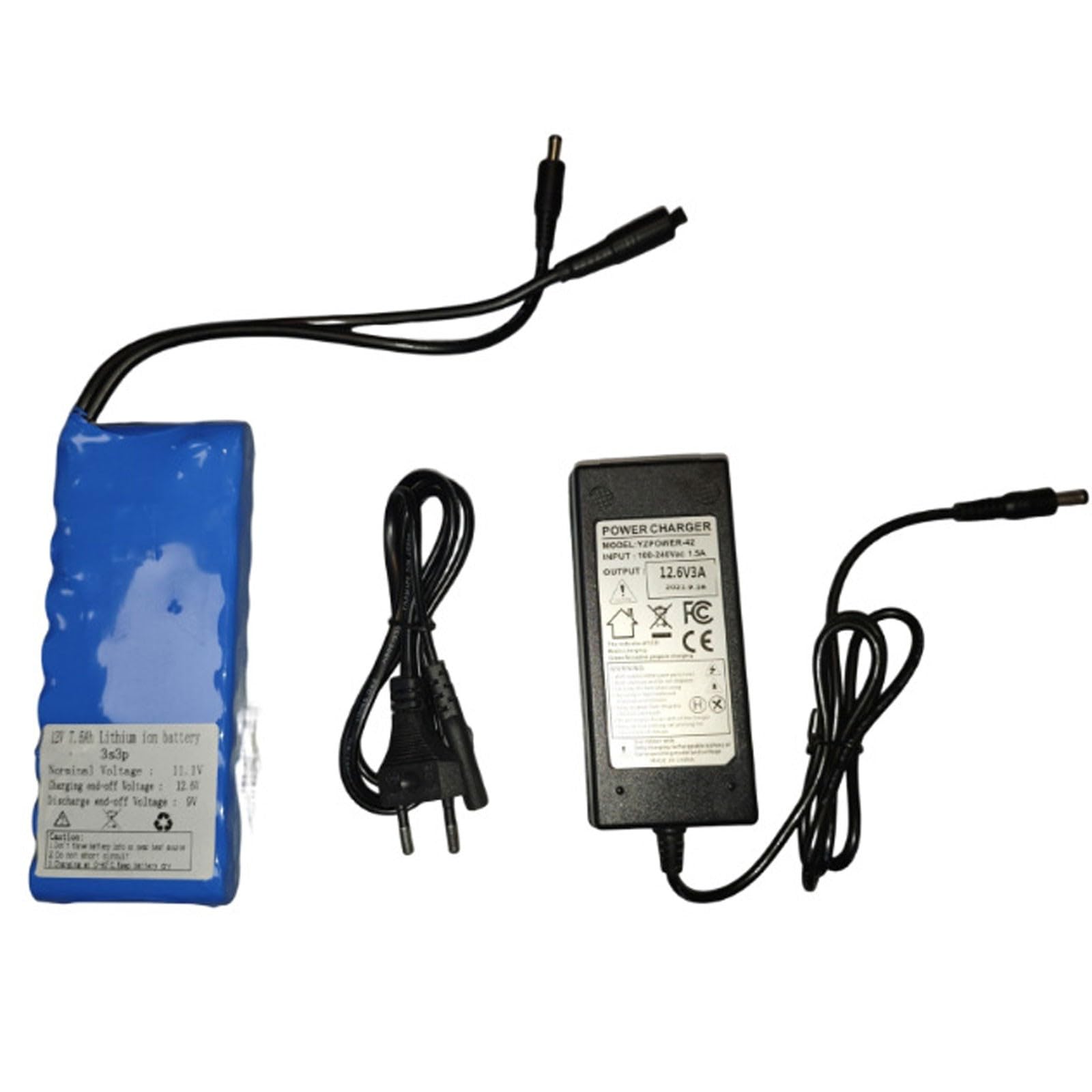 12V 3S3P 7.5ah Batteria ricaricabile agli ioni di litio Scheda di protezione BMS integrata Guscio in PVC impermeabile per monopattini elettrici 12V 7.5Ah