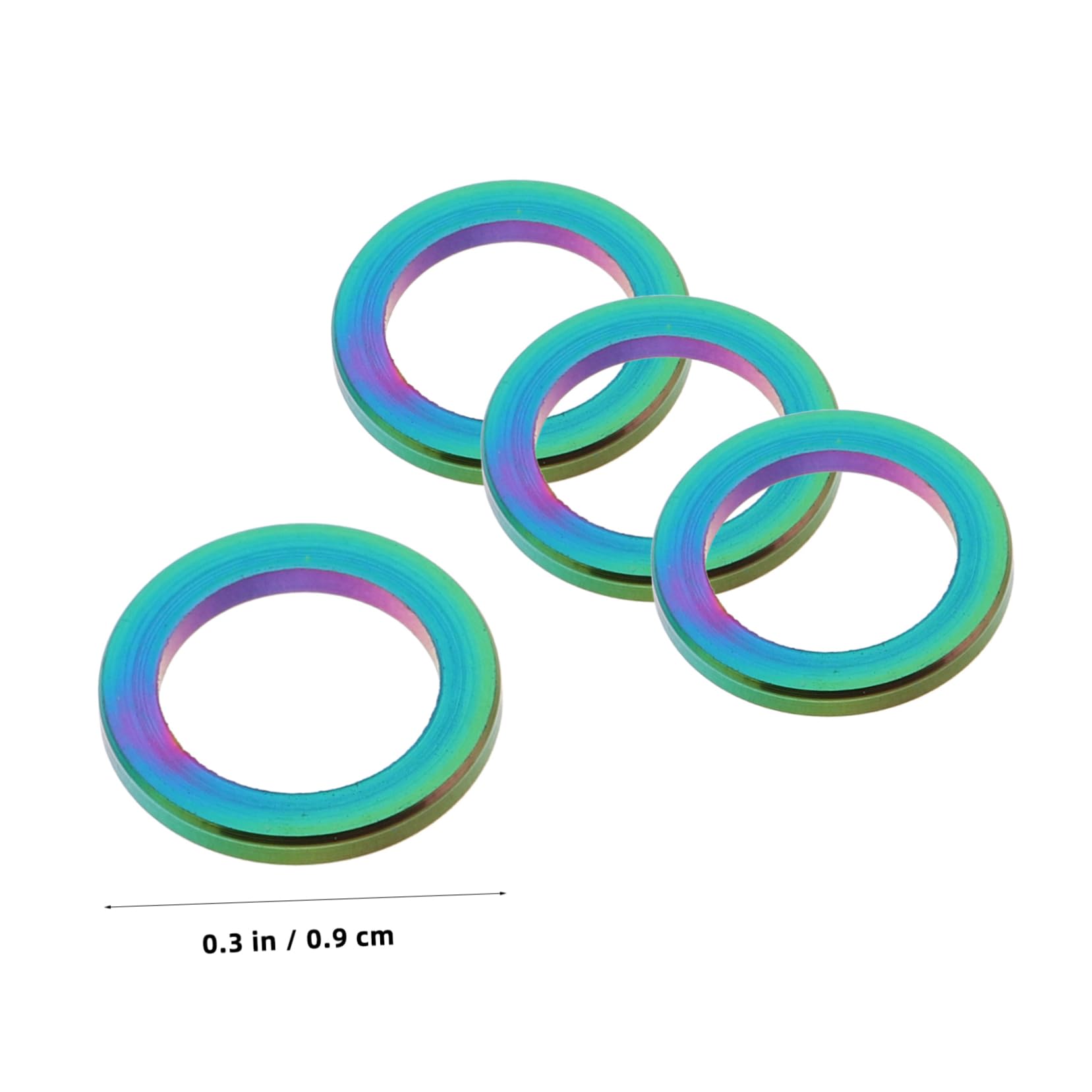 KICHOUSE 4pcs Assorted Flat Metal Washers Set Shim Washers for Bolts Bike Cup Headset Spacer Heavy Duty Retainer Versatile for Multiple Applications