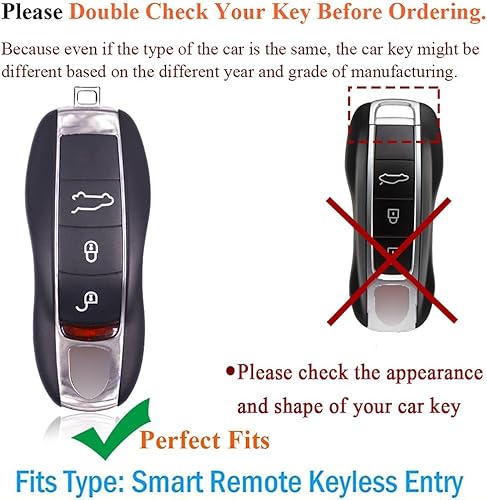 Miniatura 2 de SANRILY Funda para llave de coche para Porsche 911 sin llave, funda de protección completa, Rosado