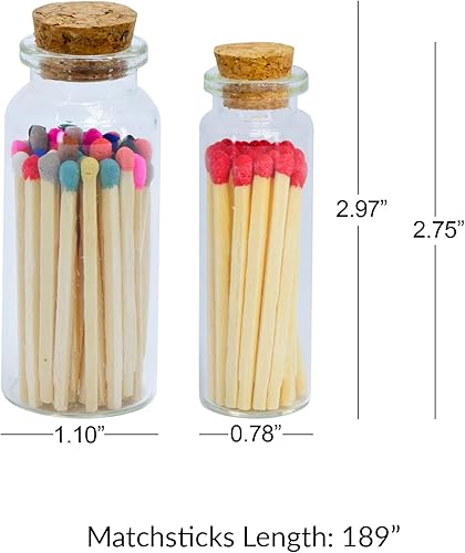 Miniatura 4 de Safety Matches in Jar - Frasco de vidrio Strike On Bottle de cerillas de 2 pulgadas (tarro de 40 cerillas, verde claro)