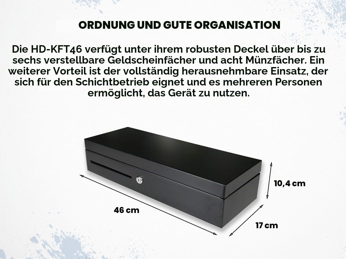 Kassenschublade Flip-Top-Schublade Zweifachverriegelung RJ12-Stecker kaltgewalzter Stahl HDWR HD-KFT46