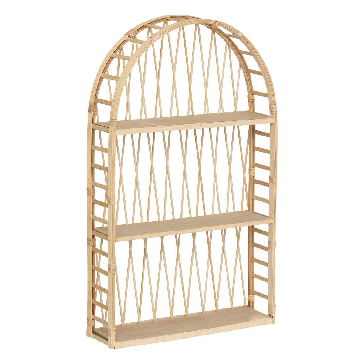 Atmosphera - Étagère Murale Anahi - Bambou - H 74 x L 45 cm, 3 Niveaux, Style Bohème - Pour Entrée, Chambre, Salon