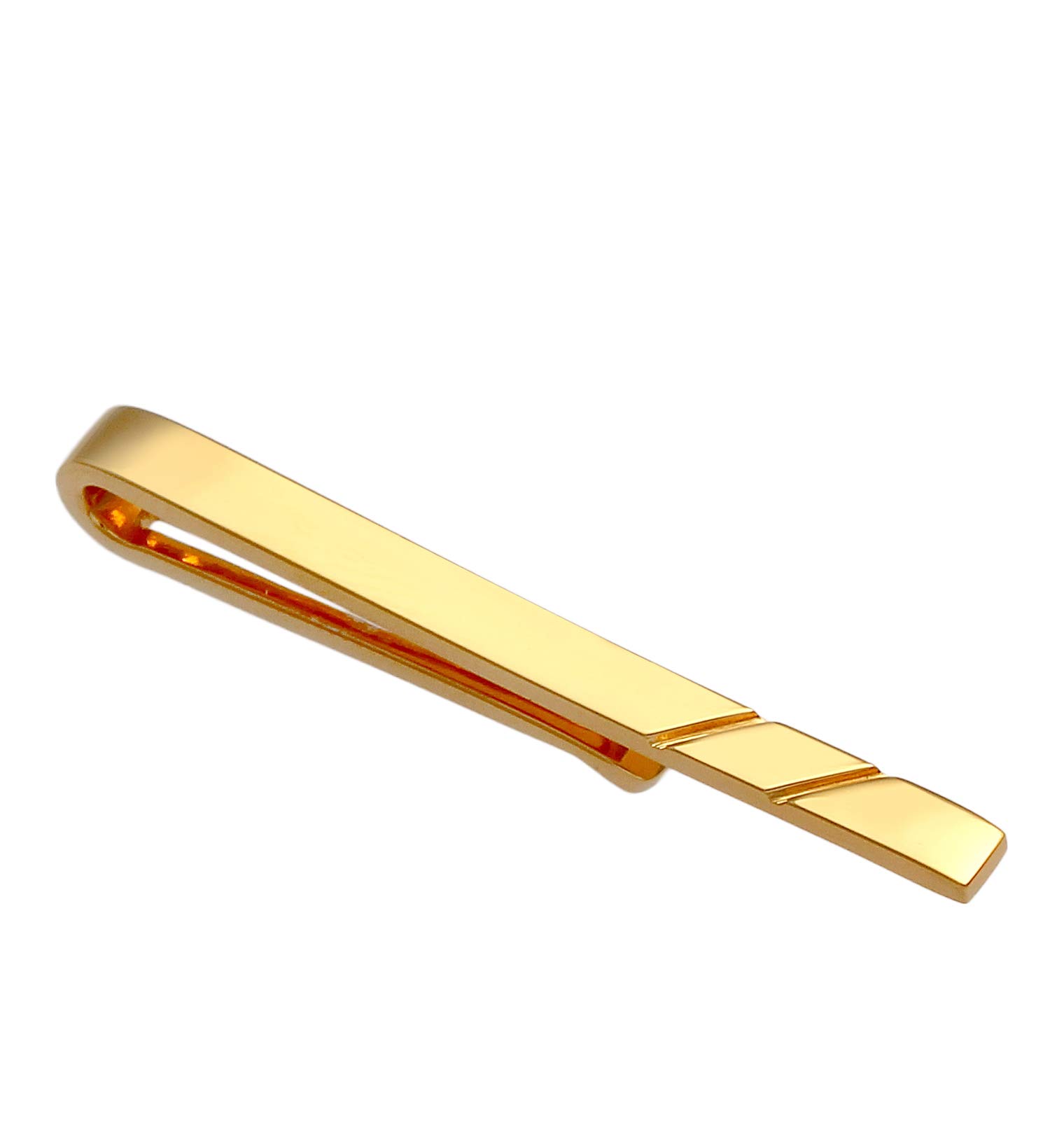 Kuzzoi Herren Krawattennadel vergoldet, Krawattenklammer (3.5 mm) poliert für normale Krawatten, Krawattenschmuck für Männer im edlen Look
