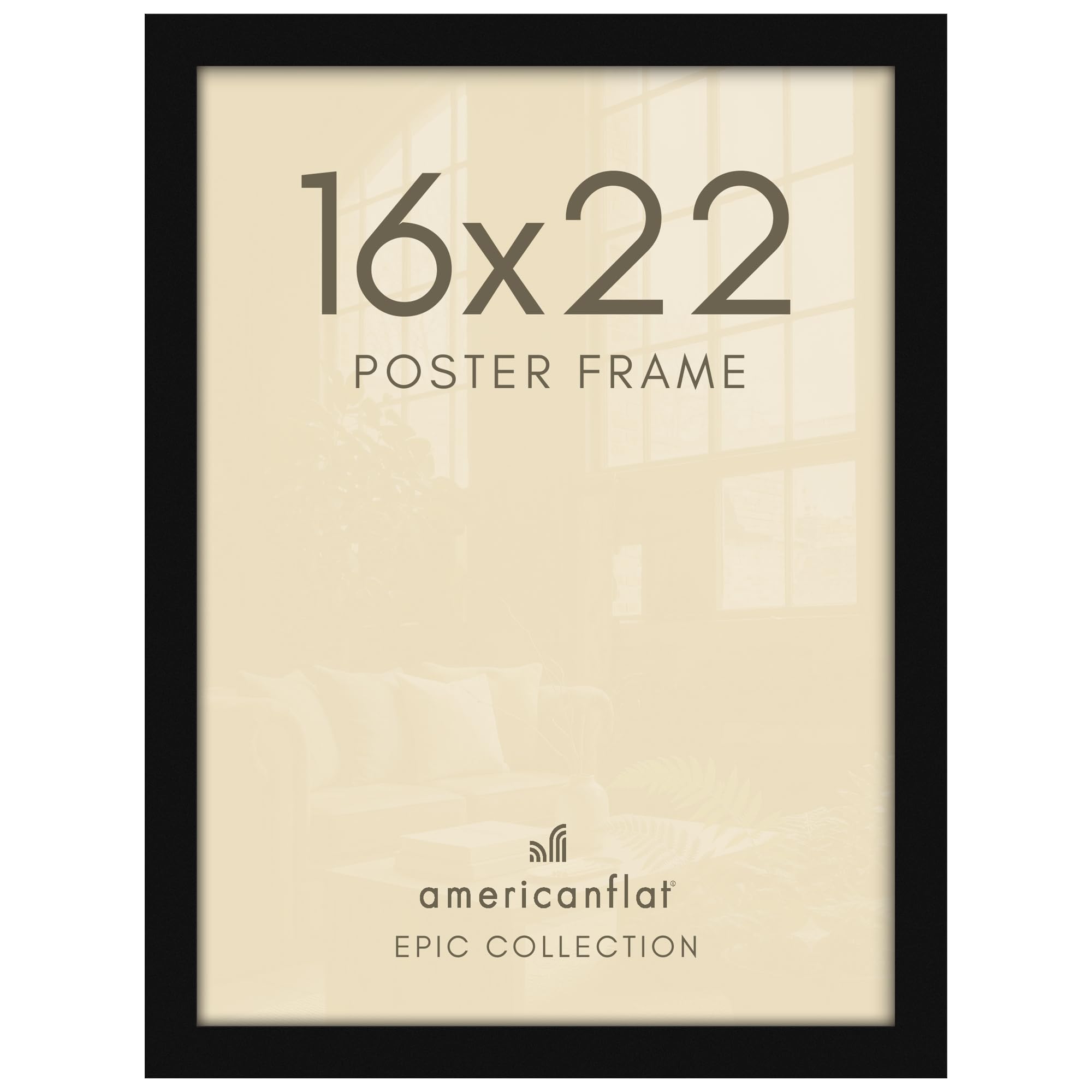 Americanflat 16x22 Poster Frame - Engineered Wood - Black