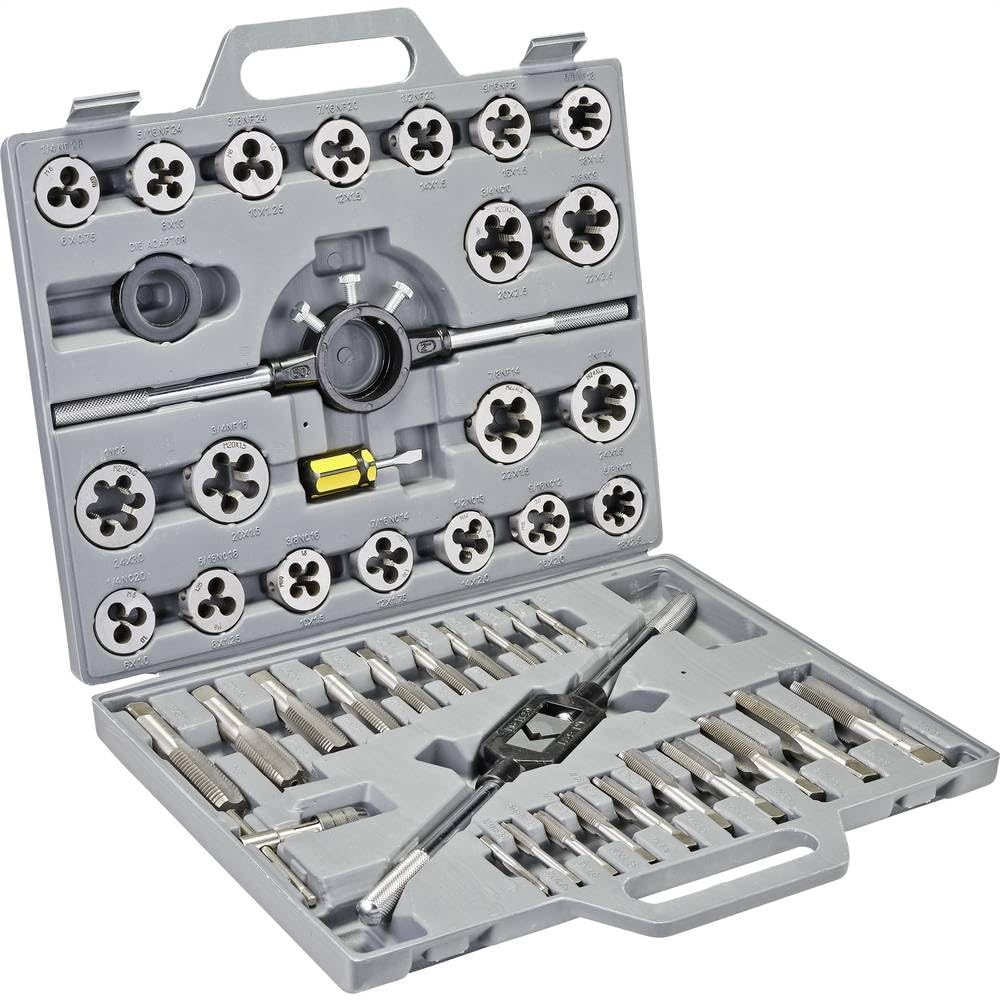 TOOLCRAFT TO-7199877 Gewindeschneidsatz 45teilig HSS metrisch M6, M8, M10, M12, M14, M16, M18, M20, M22, M24