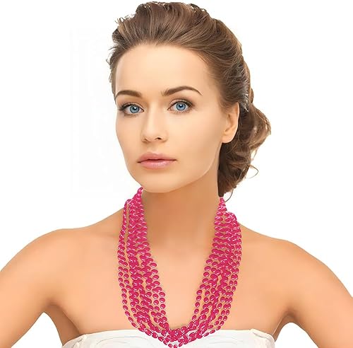 Miniatura 3 de Collares de cuentas metálicas plateadas, accesorio de fiesta, 48 unidades.