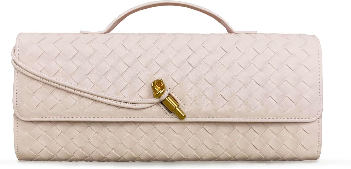 Evening Clutch Purses for Women Formal Handmade Woven Shoulder Handbag Fashion Crossbody Bags for Women